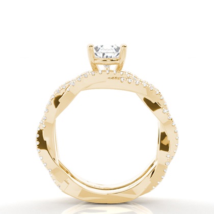 Brautschmuck Set mit Seitensteinen Verlobungsring und Diamant Ehering