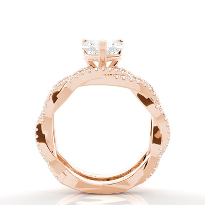 Brautschmuck Set mit Seitensteinen Verlobungsring und Diamant Ehering