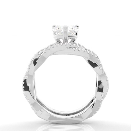 Brautschmuck Set mit Seitensteinen Verlobungsring und Diamant Ehering