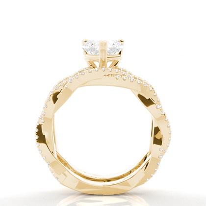 Brautschmuck Set mit Seitensteinen Verlobungsring und Diamant Ehering