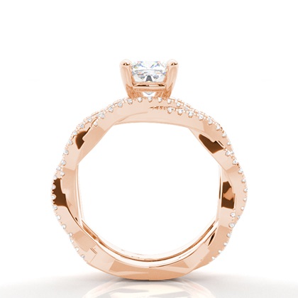 Brautschmuck Set mit Seitensteinen Verlobungsring und Diamant Ehering