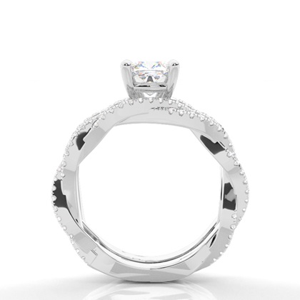 Brautschmuck Set mit Seitensteinen Verlobungsring und Diamant Ehering