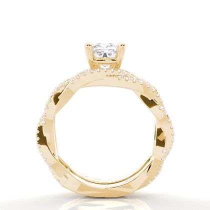 Brautschmuck Set mit Seitensteinen Verlobungsring und Diamant Ehering