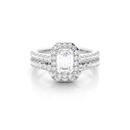 Emerald Bridal Set Diamond Engagement Rings