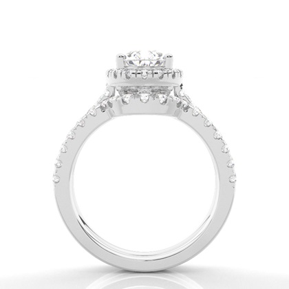 Brautschmuck Set mit Seitensteinen Verlobungsring und Diamant Ehering