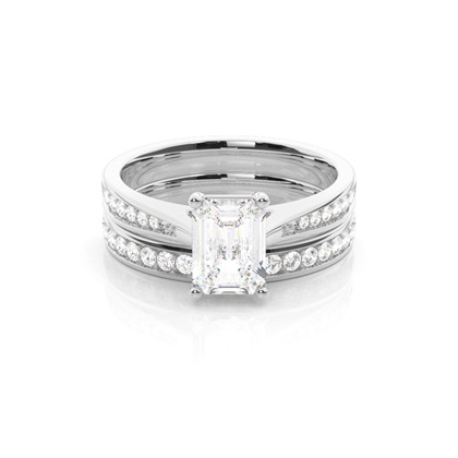 Emerald Bridal Set Diamond Engagement Rings