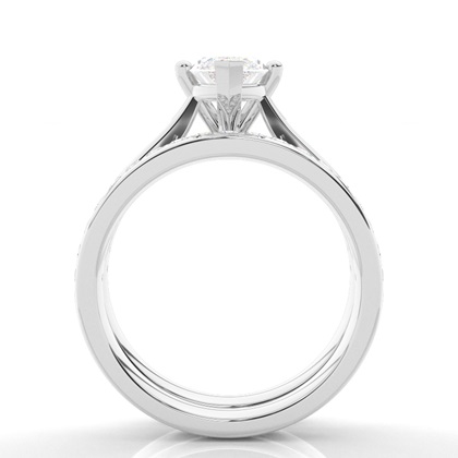 Brautschmuck Set mit Seitensteinen Verlobungsring und Diamant Ehering