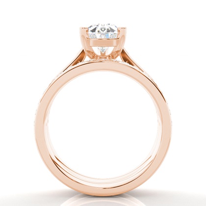 Brautschmuck Set mit Seitensteinen Verlobungsring und Diamant Ehering