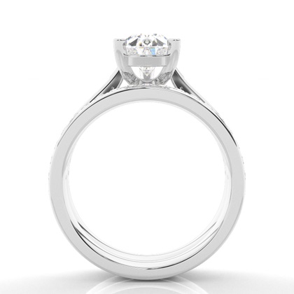 Brautschmuck Set mit Seitensteinen Verlobungsring und Diamant Ehering