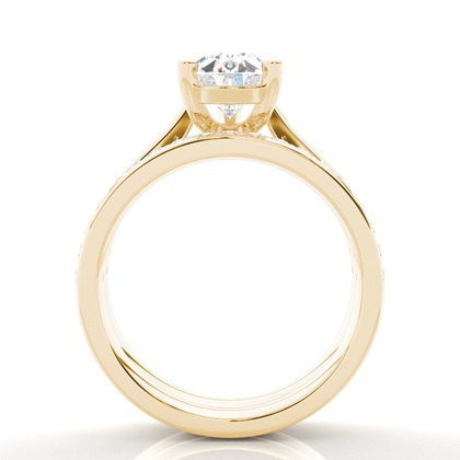 Brautschmuck Set mit Seitensteinen Verlobungsring und Diamant Ehering