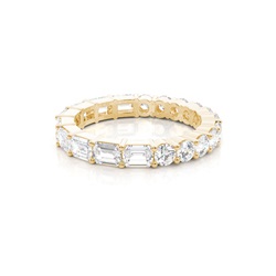 Round & Emerald Full Eternity Diamond Ring