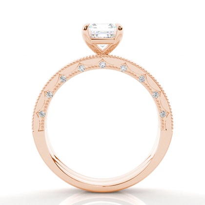 Vintage Solitaire Brautschmuck Set mit besetzen Ring