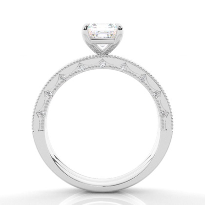 Vintage Solitaire Brautschmuck Set mit besetzen Ring