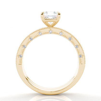 Vintage Solitaire Brautschmuck Set mit besetzen Ring