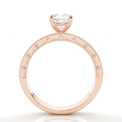 Vintage Solitaire Brautschmuck Set mit besetzen Ring