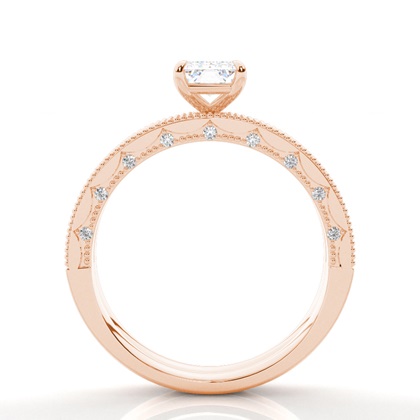 Vintage Solitaire Brautschmuck Set mit besetzen Ring