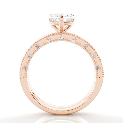 Vintage Solitaire Brautschmuck Set mit besetzen Ring