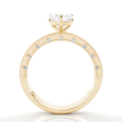 Vintage Solitaire Brautschmuck Set mit besetzen Ring