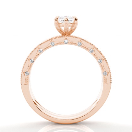 Vintage Solitaire Brautschmuck Set mit besetzen Ring