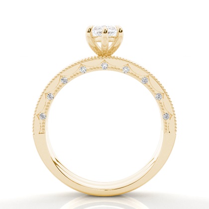 Vintage Solitaire Brautschmuck Set mit besetzen Ring