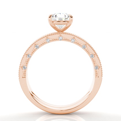 Vintage Solitaire Brautschmuck Set mit besetzen Ring