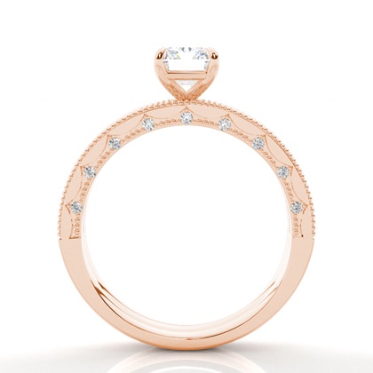 Vintage Solitaire Brautschmuck Set mit besetzen Ring