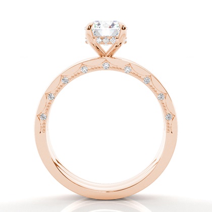 Vintage Solitaire Bridal Set with Plain Shank