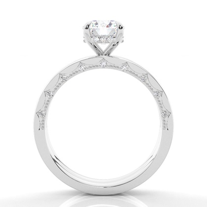 Vintage Solitaire Bridal Set with Plain Shank