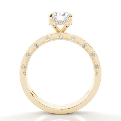 Vintage Solitaire Bridal Set with Plain Shank