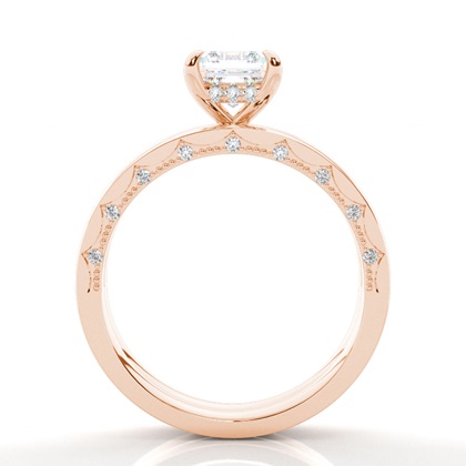 Vintage Solitaire Brautschmuck Set mit schlichten Ring