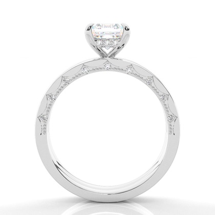 Vintage Solitaire Brautschmuck Set mit schlichten Ring