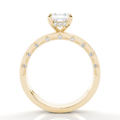 Vintage Solitaire Bridal Set with Plain Shank