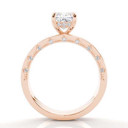 Vintage Solitaire Brautschmuck Set mit schlichten Ring