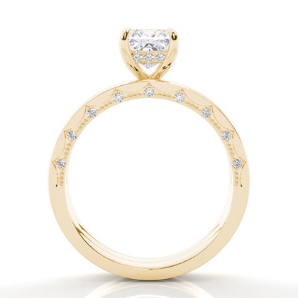 Vintage Solitaire Brautschmuck Set mit schlichten Ring