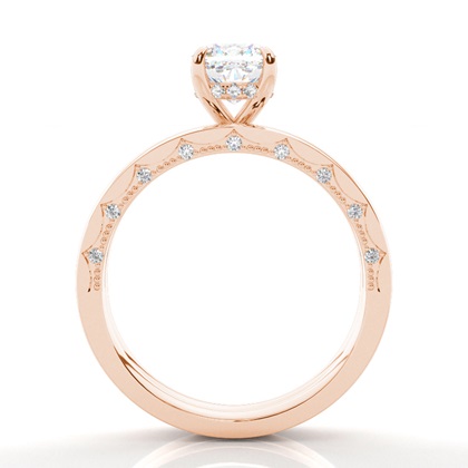 Vintage Solitaire Brautschmuck Set mit schlichten Ring