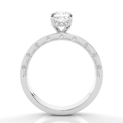 Vintage Solitaire Bridal Set with Plain Shank