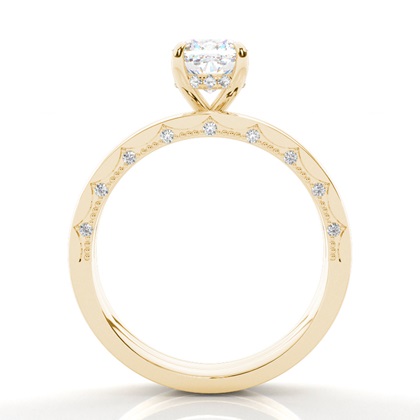 Vintage Solitaire Bridal Set with Plain Shank