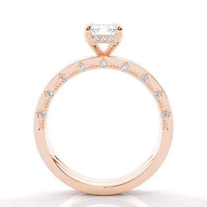 Vintage Solitaire Brautschmuck Set mit schlichten Ring