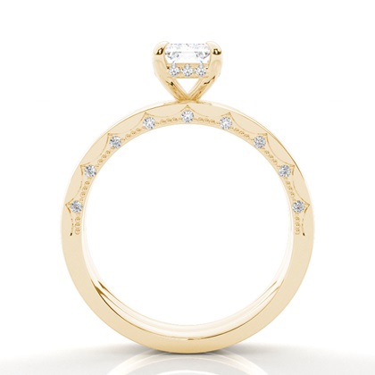 Vintage Solitaire Brautschmuck Set mit schlichten Ring