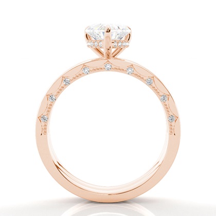 Vintage Solitaire Brautschmuck Set mit schlichten Ring