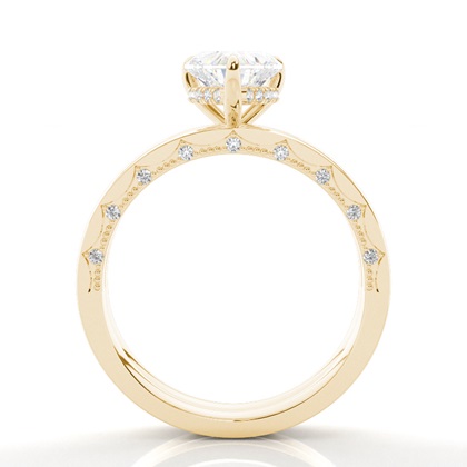 Vintage Solitaire Brautschmuck Set mit schlichten Ring