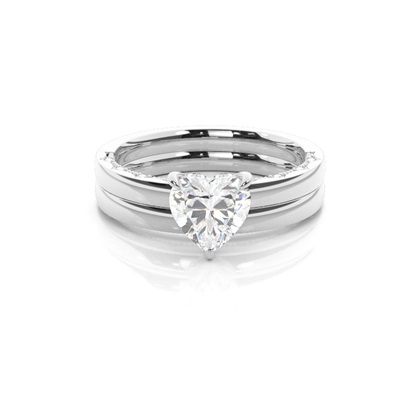Vintage Solitaire Bridal Set with Plain Shank