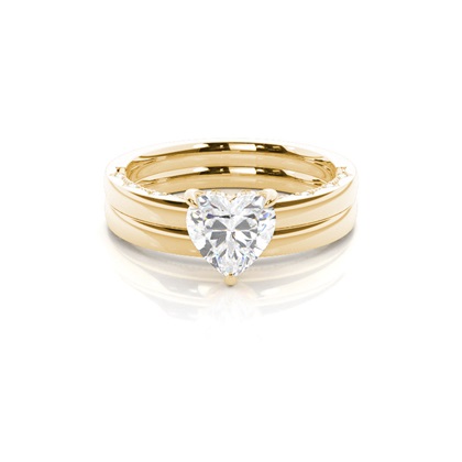 Vintage Solitaire Bridal Set with Plain Shank