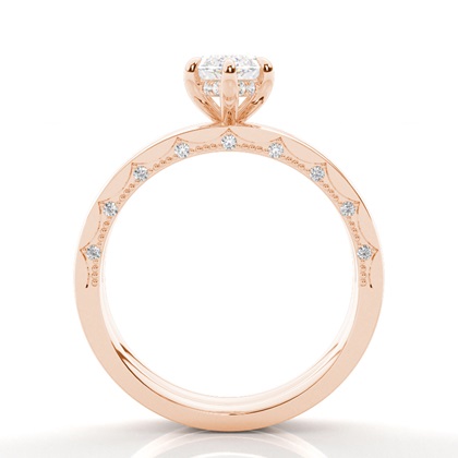 Vintage Solitaire Brautschmuck Set mit schlichten Ring