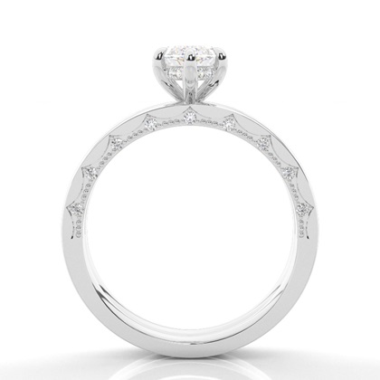 Vintage Solitaire Brautschmuck Set mit schlichten Ring