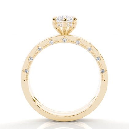 Vintage Solitaire Bridal Set with Plain Shank