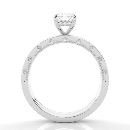 Vintage Solitaire Brautschmuck Set mit schlichten Ring