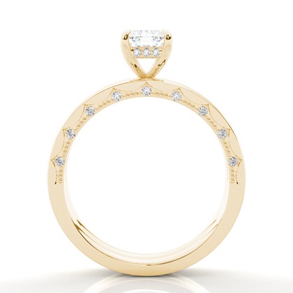 Vintage Solitaire Brautschmuck Set mit schlichten Ring