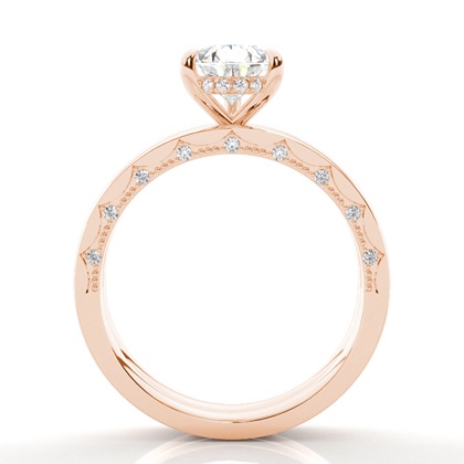 Vintage Solitaire Brautschmuck Set mit schlichten Ring