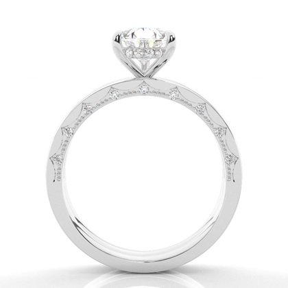 Vintage Solitaire Bridal Set with Plain Shank